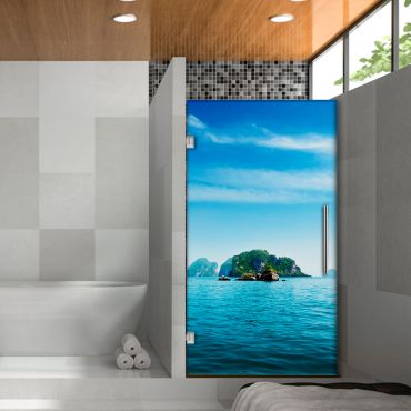 Digital Printing Frameless Glass Shower Door & Starfish Design Dpgd - 0732