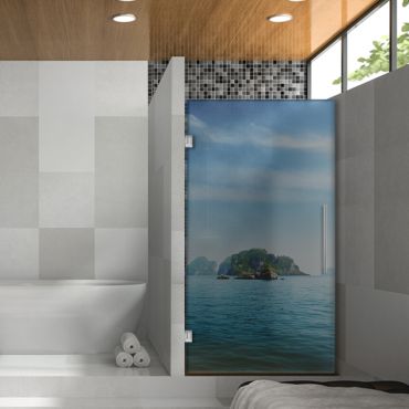 Digital Printing Frameless Glass Shower Door & Starfish Design Dpgd - 0732