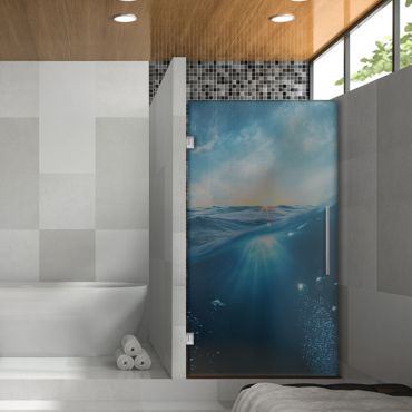 Digital Printing Frameless Glass Shower Door & Starfish Design Dpgd - 0733