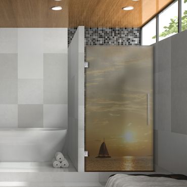 Digital Printing Frameless Glass Shower Door & Starfish Design Dpgd - 0736