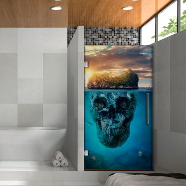 Digital Printing Frameless Glass Shower Door & Starfish Design Dpgd - 0738