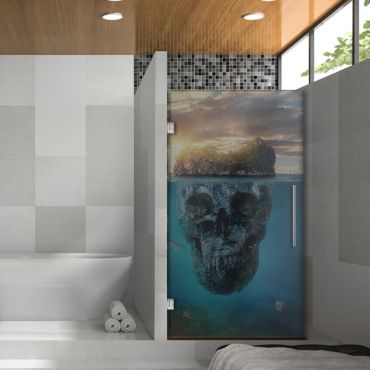 Digital Printing Frameless Glass Shower Door & Starfish Design Dpgd - 0738