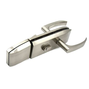 Stainless Steel Lock for Glass Doors Available in Double-Sided With Latch Bolt & Turning Handle