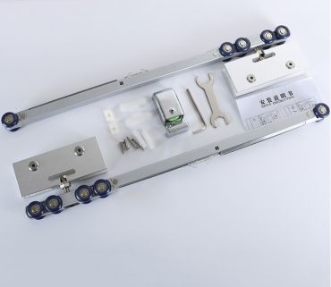 Soft Close System for Frameless Glass Barn Doors with Two-Way Sliding Roller Wheel