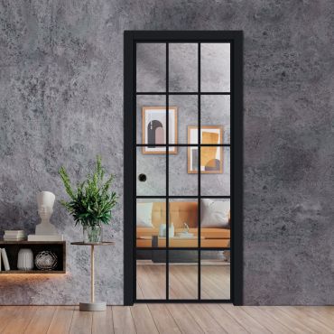 Frameless Glass Pocket Door Industrial Style PSGDIS-0634