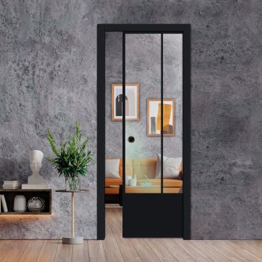 Frameless Glass Pocket Door Industrial Style PSGDIS-0638