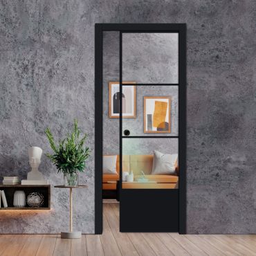 Frameless Glass Pocket Door Industrial Style PSGDIS-0642