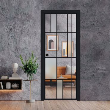 Frameless Glass Pocket Door Industrial Style PSGDIS-0639