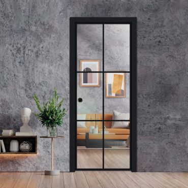 Frameless Glass Pocket Door Industrial Style PSGDIS-0627