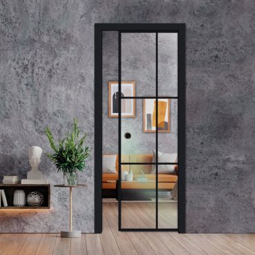 Frameless Glass Pocket Door Industrial Style PSGDIS-0627