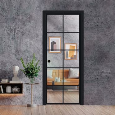 Frameless Glass Pocket Door Industrial Style PSGDIS-0633