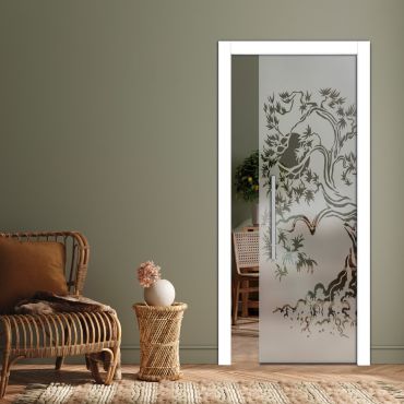 Pocket Sliding Glass Door with Frosted Design PSGD-0569