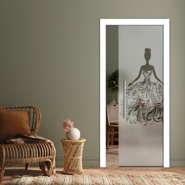 Pocket Sliding Glass Door with Frosted Design PSGD-0571