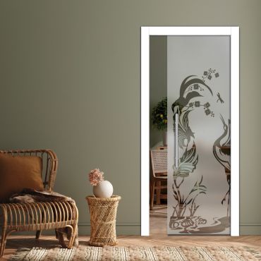 Pocket Sliding Glass Door with Frosted Design PSGD-0555