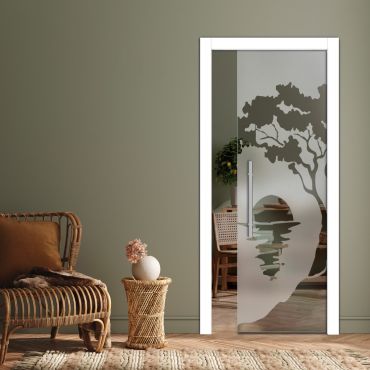 Pocket Sliding Glass Door with Frosted Design PSGD-0573