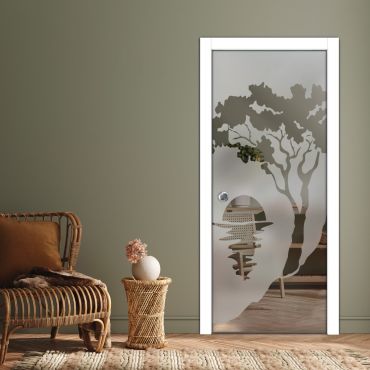 Pocket Sliding Glass Door with Frosted Design PSGD-0573