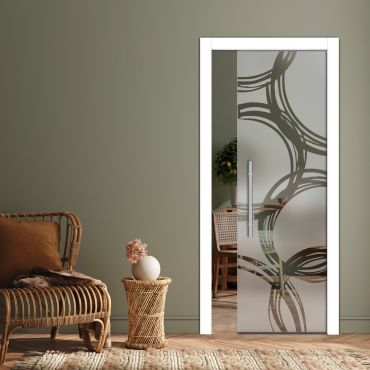 Pocket Sliding Glass Door with Frosted Design PSGD-0578