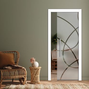 Pocket Sliding Glass Door with Frosted Design PSGD-0579