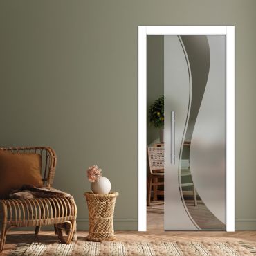 Pocket Sliding Glass Door with Frosted Design PSGD-0580