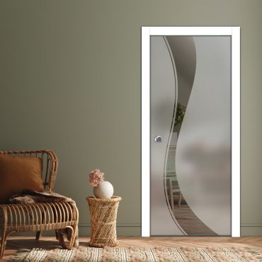 Pocket Sliding Glass Door with Frosted Design PSGD-0580