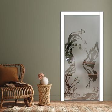 Pocket Sliding Glass Door with Frosted Design PSGD-0555