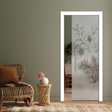 Pocket Sliding Glass Door with Frosted Design PSGD-0556
