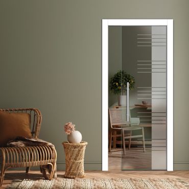 Pocket Sliding Glass Door with Frosted Design PSGD-0585