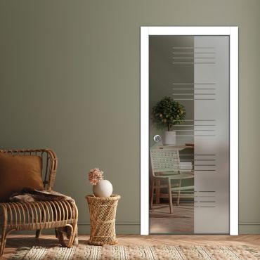 Pocket Sliding Glass Door with Frosted Design PSGD-0585