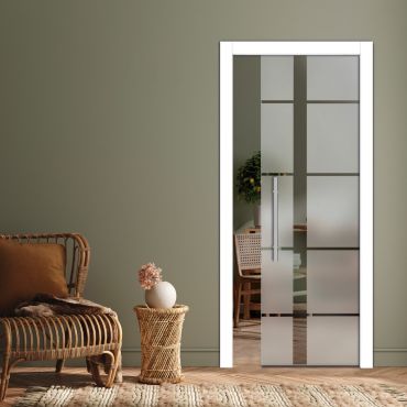 Pocket Sliding Glass Door with Frosted Design PSGD-0587