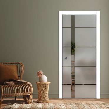 Pocket Sliding Glass Door with Frosted Design PSGD-0587