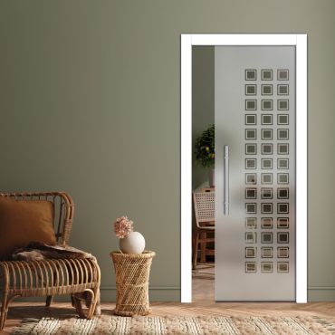 Pocket Sliding Glass Door with Frosted Design PSGD-0589