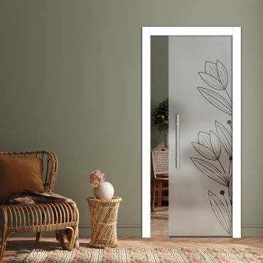 Pocket Sliding Glass Door with Frosted Design PSGD-0592