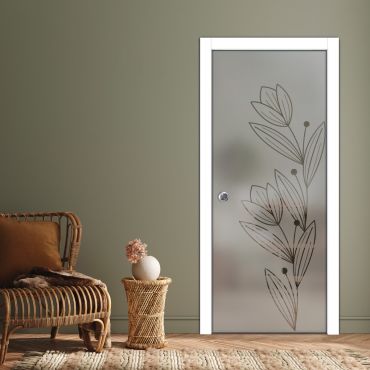 Pocket Sliding Glass Door with Frosted Design PSGD-0592