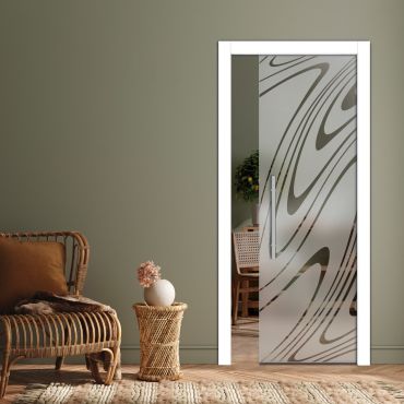 Pocket Sliding Glass Door with Frosted Design PSGD-0596