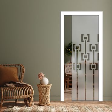 Pocket Sliding Glass Door with Frosted Design PSGD-0597