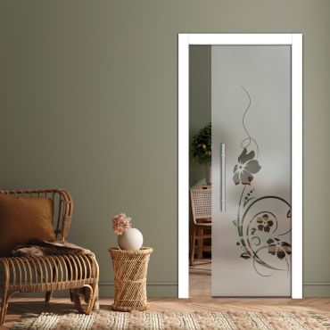 Pocket Sliding Glass Door with Frosted Design PSGD-0599