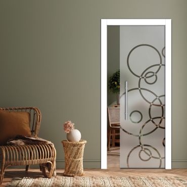 Pocket Sliding Glass Door with Frosted Design PSGD-0601