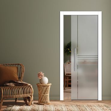 Pocket Sliding Glass Door with Frosted Design PSGD-0603