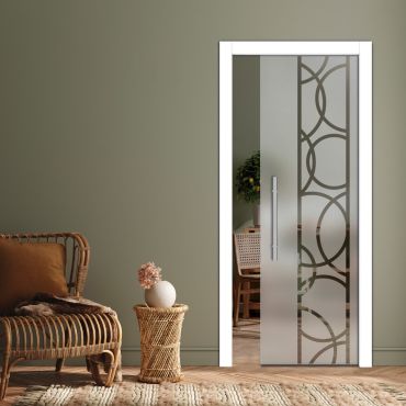 Pocket Sliding Glass Door with Frosted Design PSGD-0604