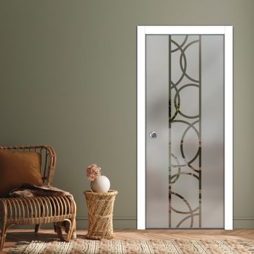 Pocket Sliding Glass Door with Frosted Design PSGD-0604