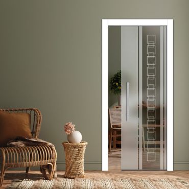 Pocket Sliding Glass Door with Frosted Design PSGD-0606