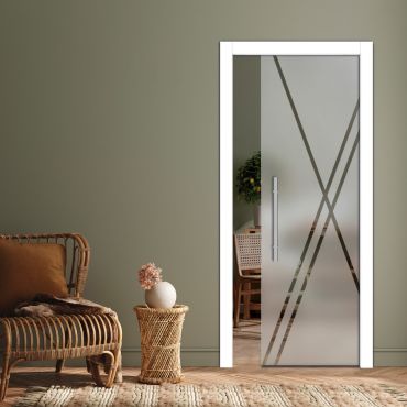 Pocket Sliding Glass Door with Frosted Design PSGD-0607