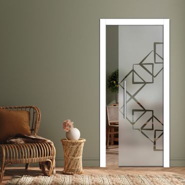 Pocket Sliding Glass Door with Frosted Design PSGD-0612