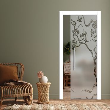 Pocket Sliding Glass Door with Frosted Design PSGD-0559