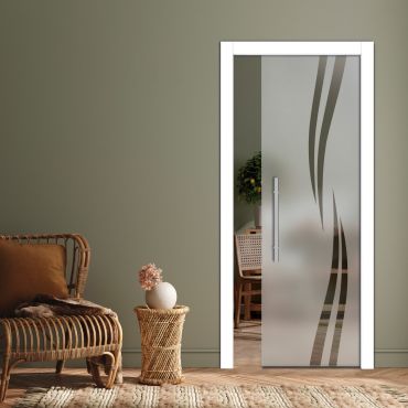 Pocket Sliding Glass Door with Frosted Design PSGD-0613