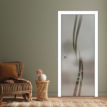 Pocket Sliding Glass Door with Frosted Design PSGD-0613