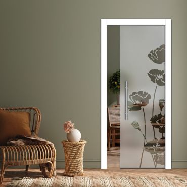 Pocket Sliding Glass Door with Frosted Design PSGD-0623