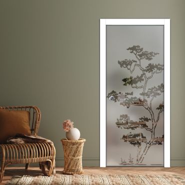 Pocket Sliding Glass Door with Frosted Design PSGD-0560