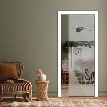 Pocket Sliding Glass Door with Frosted Design PSGD-0562