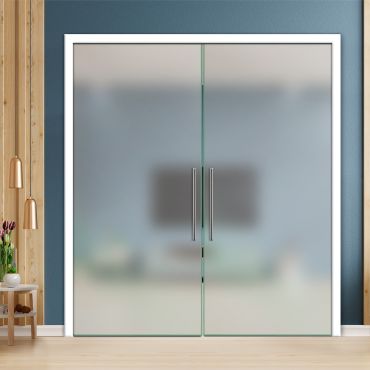 Double Frosted Pocket Glass Sliding Door PSGD-0212